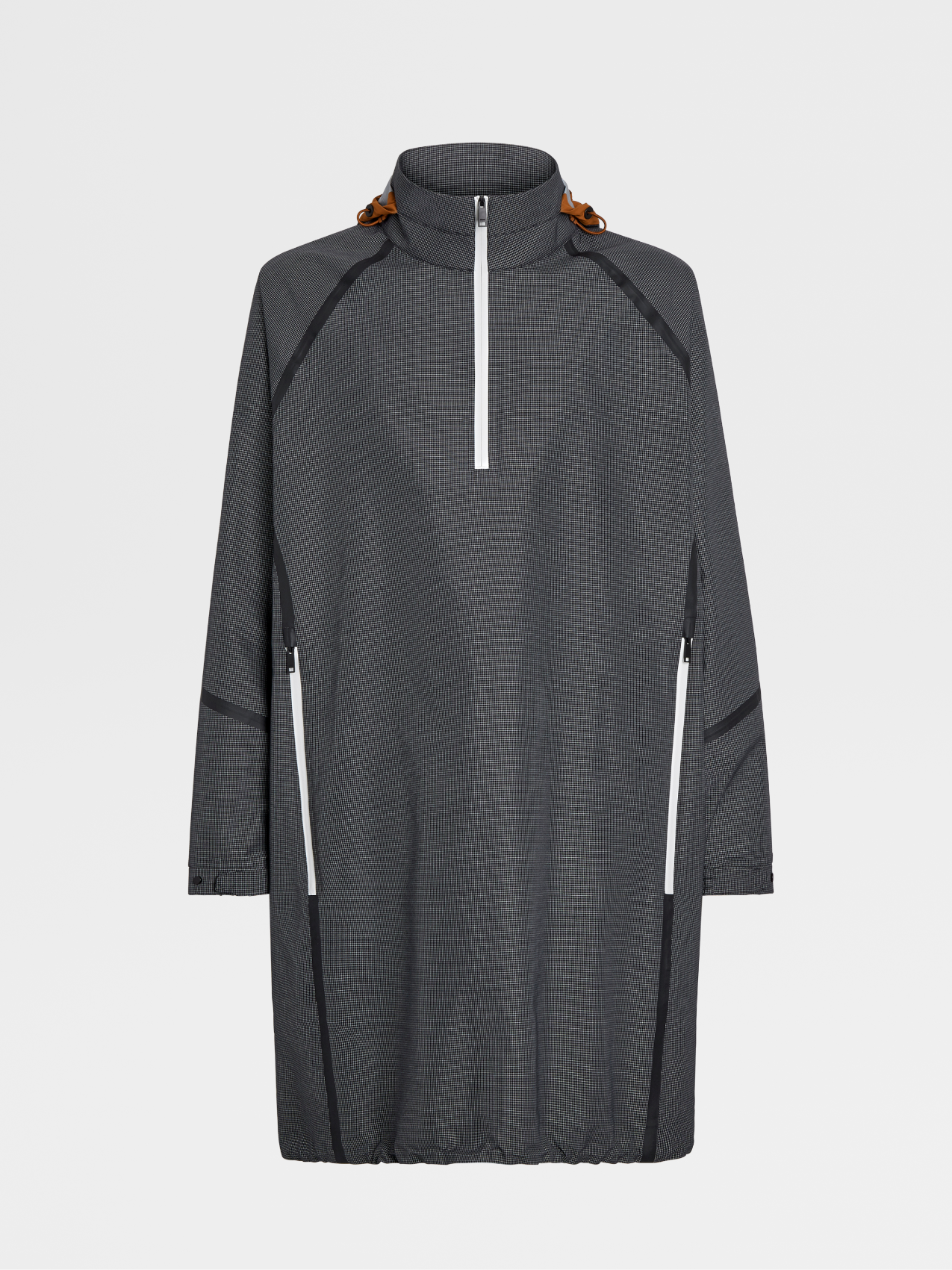 Black and White Ripstop Wool with Dyneema® 3-layer Hooded Cape